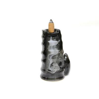 Şelale Seramik Buhurdanlık Dik Siyah